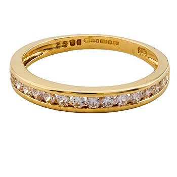 14ct Gold Cubic Zirconia Half Eternity Ring size M